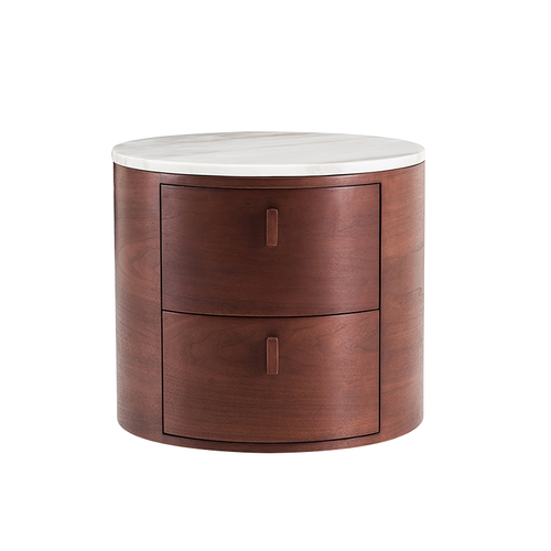 The Grand Interior Aldo Nightstand Walnut - White Marble