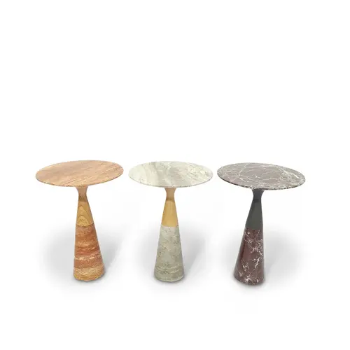 The Grand Interior Mizu Side Table - Silver Travertine The Grand Interior Mizu Side Table - Silver Travertine