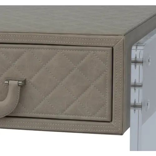 The Grand Interior Genova Side Table - Cappuchino Leather