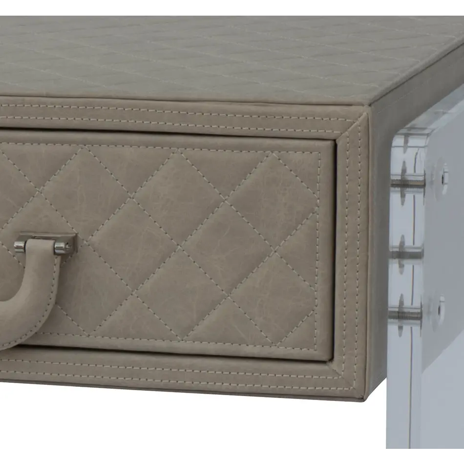 The Grand Interior Genova Side Table - Cappuchino Leather