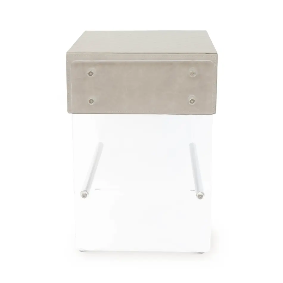 The Grand Interior Genova Side Table - Cappuchino Leather