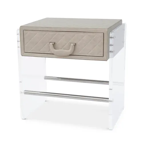 The Grand Interior Genova Side Table - Cappuchino Leather