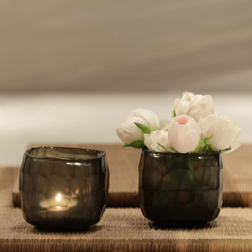 Guaxs Yava Tealight - Indigo/Smokegrey - 8cm