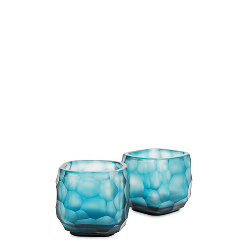 Guaxs Yava Tealight - Clear/Petrol - 8cm Guaxs Yava Tealight - Clear/Petrol - 8cm