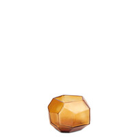 Cubistic Tealight - Clear/Gold - 9cm