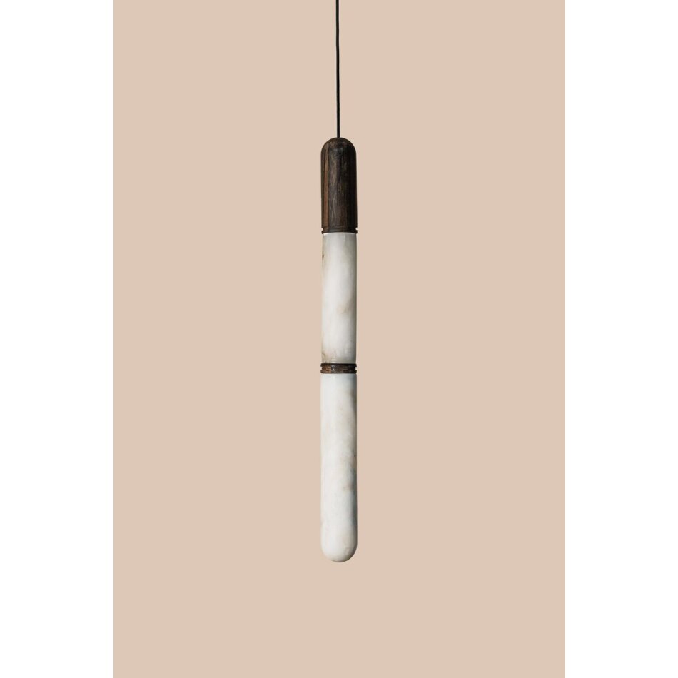NILA Maya Hanglamp – Moderne Pendant Lamp van Albast en Hout – 50 cm NILA Maya Hanglamp – Moderne Pendant Lamp van Albast en Hout – 50 cm