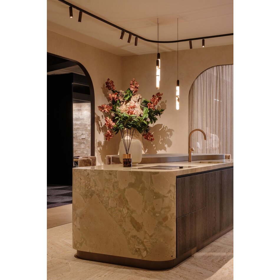 NILA Maya Hanglamp – Moderne Pendant Lamp van Albast en Hout – 50 cm