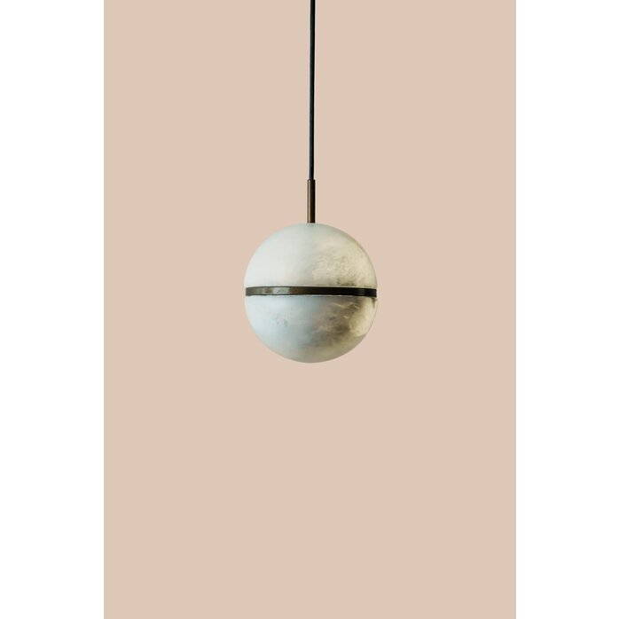 NILA Double Ivy Hanglamp – Design LED Pendant van Albast & Aluminium – 16W – 2700K Warm Licht – Dimbaar