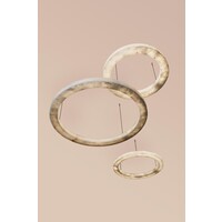 Circle Pendant XL Hanglamp – Grote Design LED Lamp van Albast – tot 60W – 2700K Warm Licht – Dimbaar