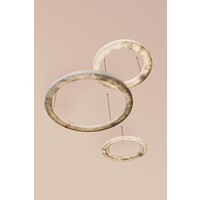 Circle Pendant M Light – Large Designer LED Hanging Lamp in Alabaster – up to 60W – 2700K Warm White – Dimmable