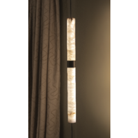 ILU Floor 2 Pendant Light – Designer LED Hanging Lamp in Alabaster & Stainless Steel – 25W – 2700K Warm White – Dimmable