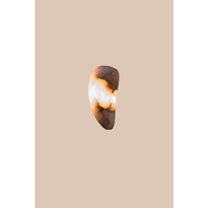 NILA Leaf Wandlamp – Design LED Lamp van Albast & Messing – 8W – 2700K Warm Licht – Dimbaar