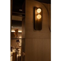 Nila Eclát 2 Wall Light – Designer LED Lamp with 2 Alabaster Globes & Metal – 2x6W – 2700K Warm White – Dimmable