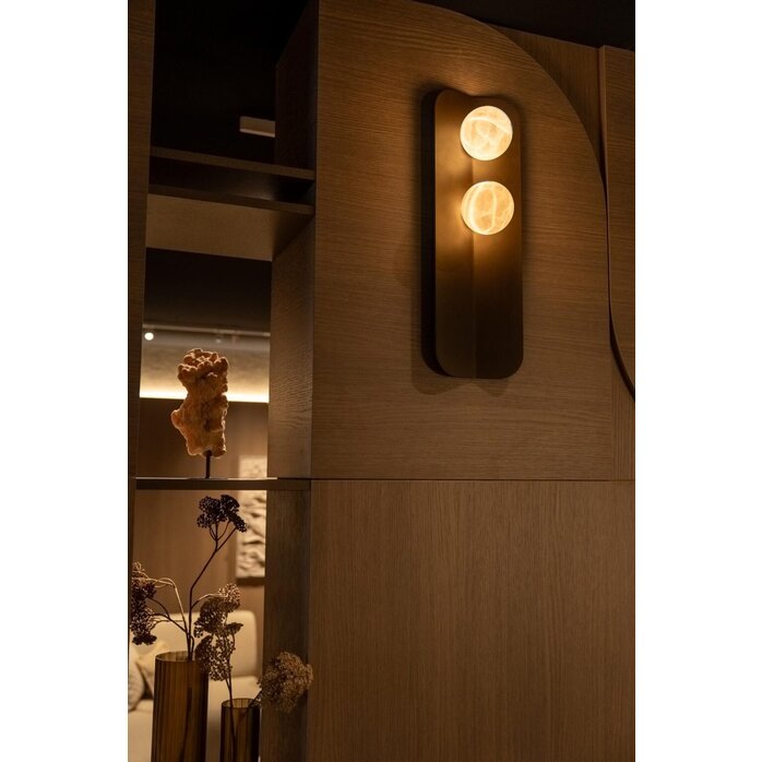 NILA Nila Eclát 2 Wandlamp – Design LED Lamp met 2 Albasten Bollen & Metaal – 2x6W – 2700K Warm Licht – Dimbaar