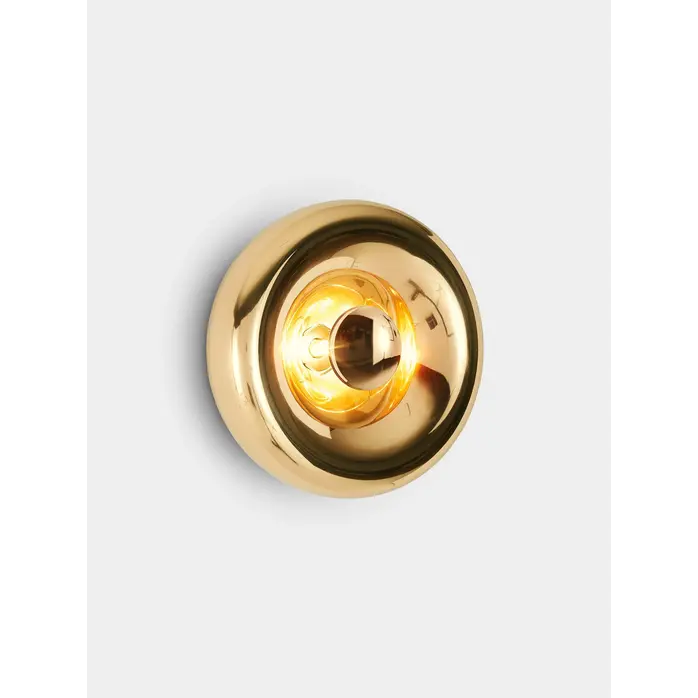 Tom Dixon Void Surface Light – Polished brass wall lamp with integrated dimmable LED (Ø30 cm)