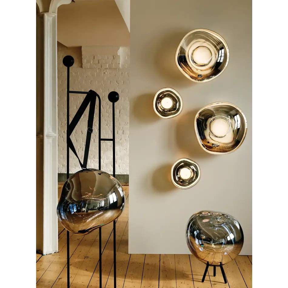 Tom Dixon Melt Mini Wall Light – Designer Lamp in Polished Gold Polycarbonate – LED Wall Fixture 30 cm Tom Dixon Melt Mini Wall Light – Designer Lamp in Polished Gold Polycarbonate – LED Wall Fixture 30 cm