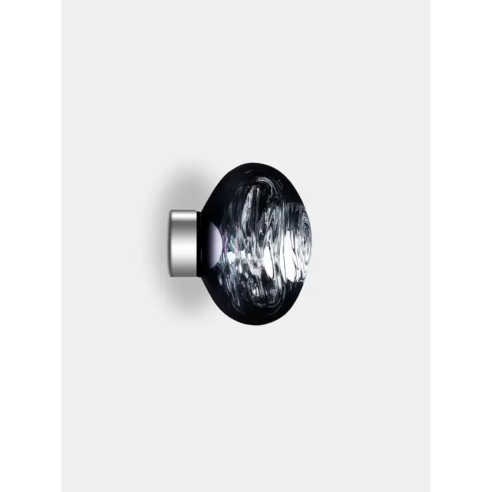 Tom Dixon Melt Mini Wandlamp – Designlamp van Gepolijst Rook Polycarbonaat – LED Wandarmatuur 30 cm