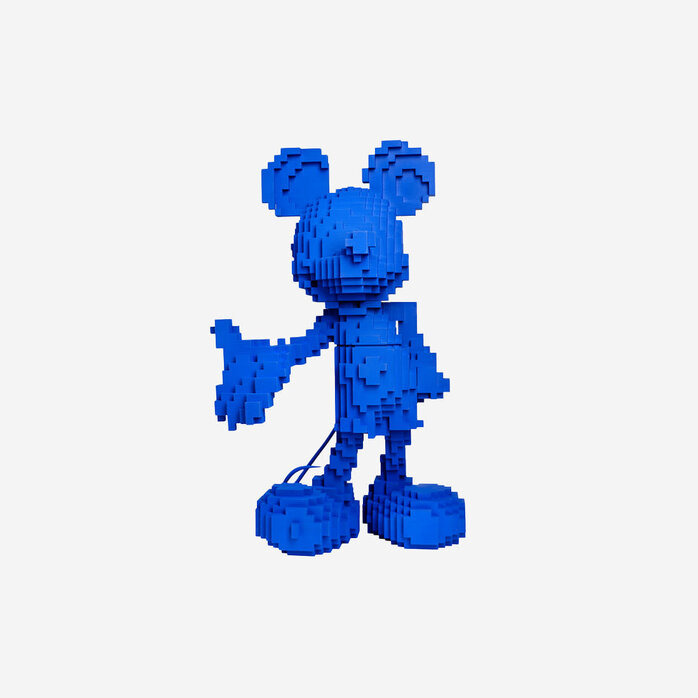 Leblon Delienne Mickey Mouse Voxels Beeld – Miguel Chevalier – Blauw Kunstobject, Medium Formaat, 50 cm Hoog