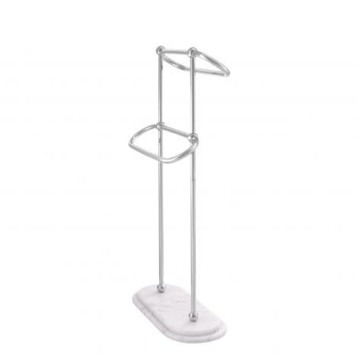 Eichholtz Towel Rack Lowell L - Polished stainless steel white marble base - 159cm Eichholtz Towel Rack Lowell L - Polished stainless steel white marble base - 159cm