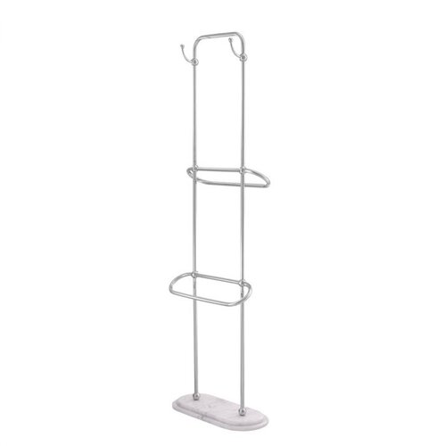 Eichholtz Towel Rack Lowell L - Polished stainless steel white marble base - 159cm