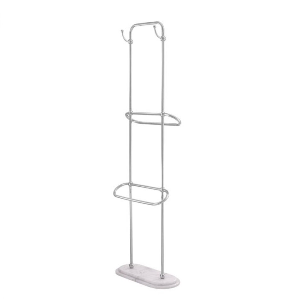 Eichholtz Towel Rack Lowell L - Polished stainless steel white marble base - 159cm