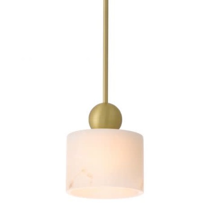 Eichholtz Pendant Etruscan Square - Light brass finish alabaster - 24cm