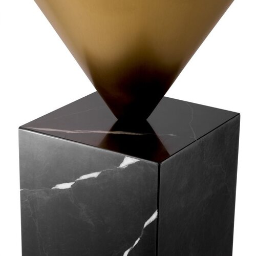 Eichholtz Side Table Nota - Brushed Brass Finish Black Marble Base - 61cm Eichholtz Side Table Nota - Brushed Brass Finish Black Marble Base - 61cm