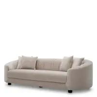 Jameson Sofa – Elegante 3-Zitsbank in Amaro Cream Stof met Zwarte Poten – Moderne Design Bank 241 cm