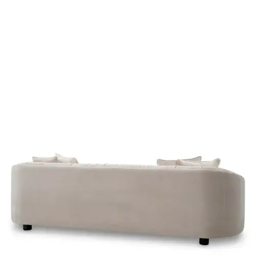 Eichholtz Jameson Sofa - Elegant 3-Seater Sofa in Amaro Cream Fabric with Black Legs - Modern Design Sofa 241 cm Eichholtz Jameson Sofa - Elegant 3-Seater Sofa in Amaro Cream Fabric with Black Legs - Modern Design Sofa 241 cm