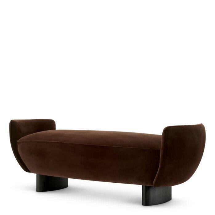 Eichholtz Stirling Sofa - Elegant Velvet Sofa in Sonoma Brown with Black Legs - Luxury Design Seating 151 cm Eichholtz Stirling Sofa - Elegant Velvet Sofa in Sonoma Brown with Black Legs - Luxury Design Seating 151 cm