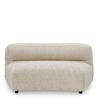 The Grand Avenue Modular Sofa in Creststone beige: a stylish center element with luxurious fabric and black legs.