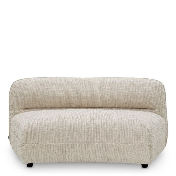 Eichholtz The Grand Avenue Modular Sofa in Creststone beige: a stylish center element with luxurious fabric and black legs.