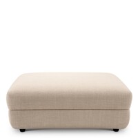 Paulo Modulaire Bank – Luxe Design Ottoman in Scalea Sand & Bouclé Sonata Cream met Zwarte Poten – Voetenbank 100 cm