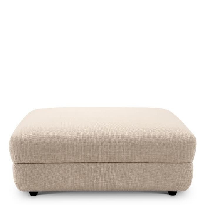 Eichholtz Paulo Modulaire Bank – Luxe Design Ottoman in Scalea Sand & Bouclé Sonata Cream met Zwarte Poten – Voetenbank 100 cm Eichholtz Paulo Modulaire Bank – Luxe Design Ottoman in Scalea Sand & Bouclé Sonata Cream met Zwarte Poten – Voetenbank 100 cm