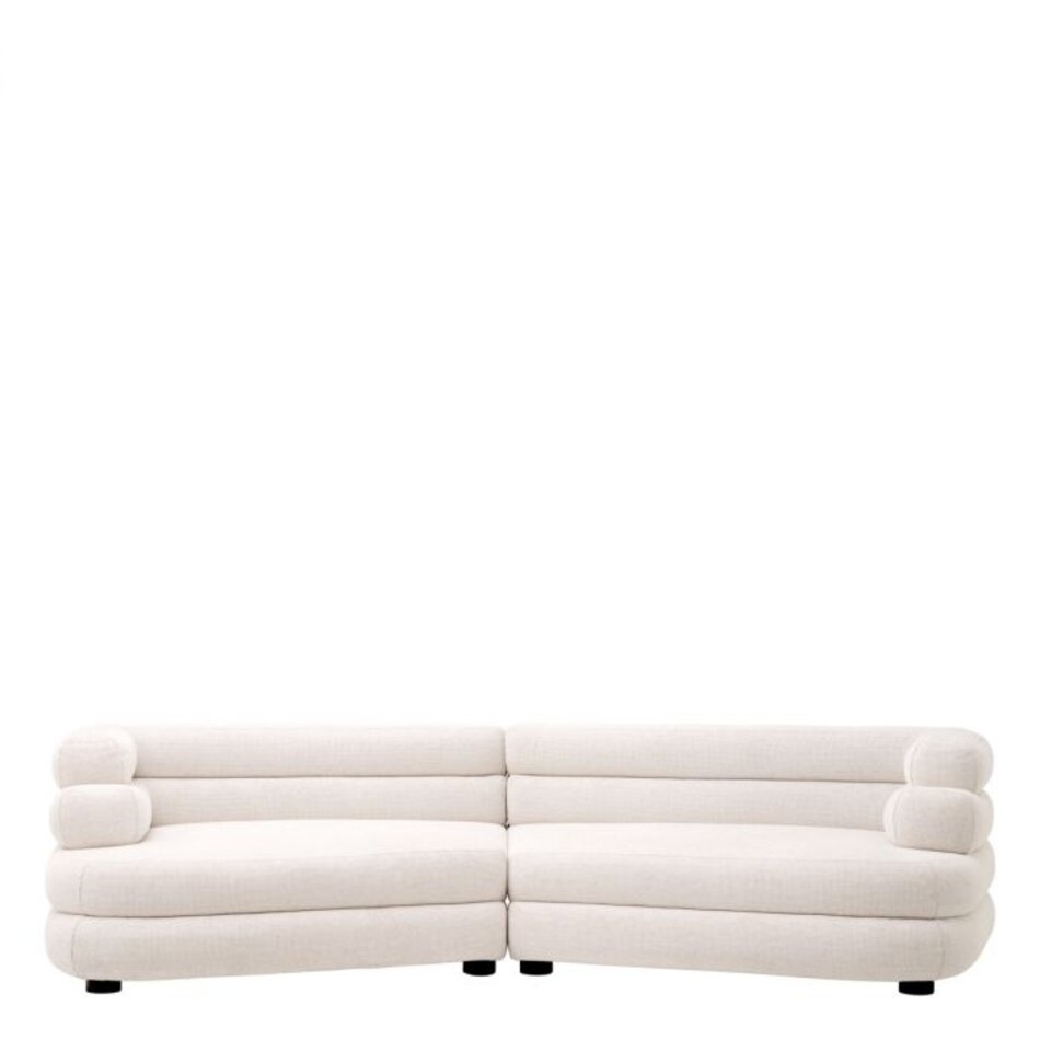 Eichholtz Sofa Malaga L - Lyssa Off-White Black Feet - 73cm Eichholtz Sofa Malaga L - Lyssa Off-White Black Feet - 73cm