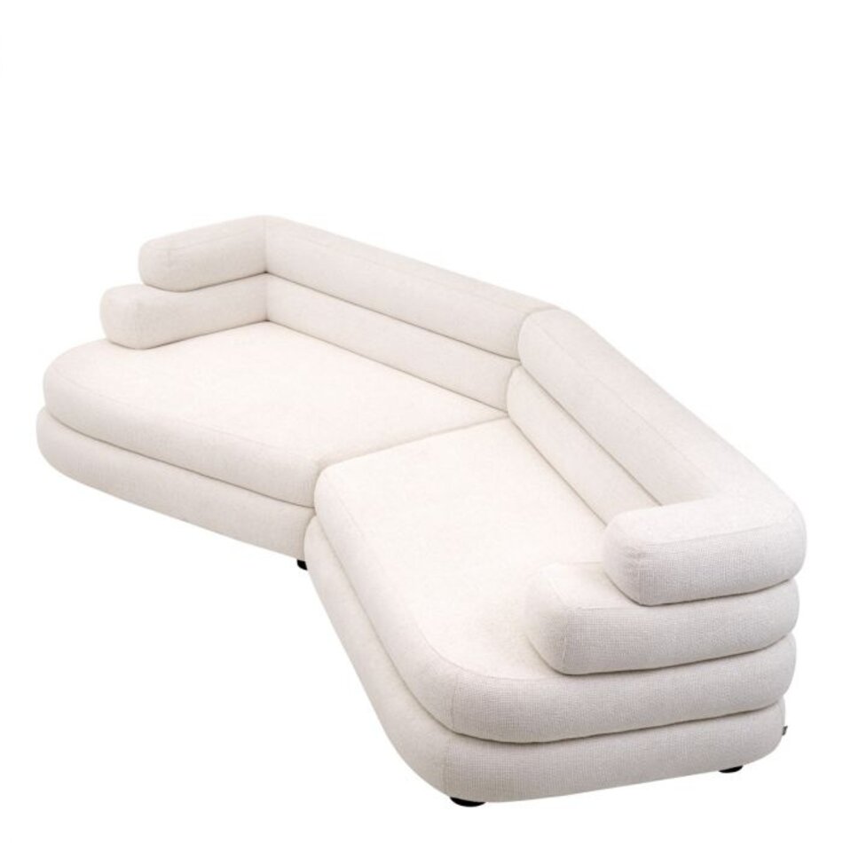 Eichholtz Sofa Malaga L - Lyssa Off-White Black Feet - 73cm Eichholtz Sofa Malaga L - Lyssa Off-White Black Feet - 73cm