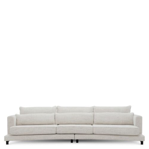 Eichholtz Savarana Sofa – Luxury Designer Sofa in Seashell Off-White Fabric with Black Feet – Modern Seating 320 cm Eichholtz Savarana Sofa – Luxury Designer Sofa in Seashell Off-White Fabric with Black Feet – Modern Seating 320 cm