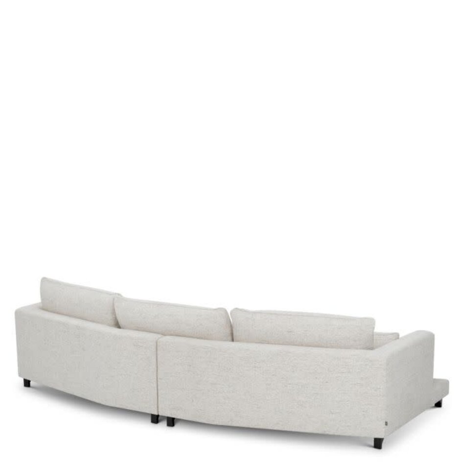 Eichholtz Savarana Sofa – Luxury Designer Sofa in Seashell Off-White Fabric with Black Feet – Modern Seating 320 cm Eichholtz Savarana Sofa – Luxury Designer Sofa in Seashell Off-White Fabric with Black Feet – Modern Seating 320 cm
