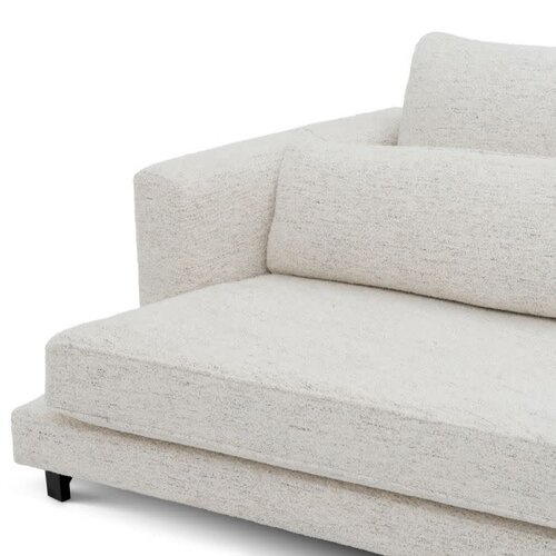 Eichholtz Savarana Sofa – Luxury Designer Sofa in Seashell Off-White Fabric with Black Feet – Modern Seating 320 cm Eichholtz Savarana Sofa – Luxury Designer Sofa in Seashell Off-White Fabric with Black Feet – Modern Seating 320 cm