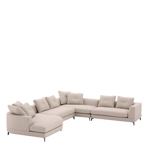 Eichholtz Sofa Moderno L - Aveiro Sand Black Feet - 65cm Eichholtz Sofa Moderno L - Aveiro Sand Black Feet - 65cm