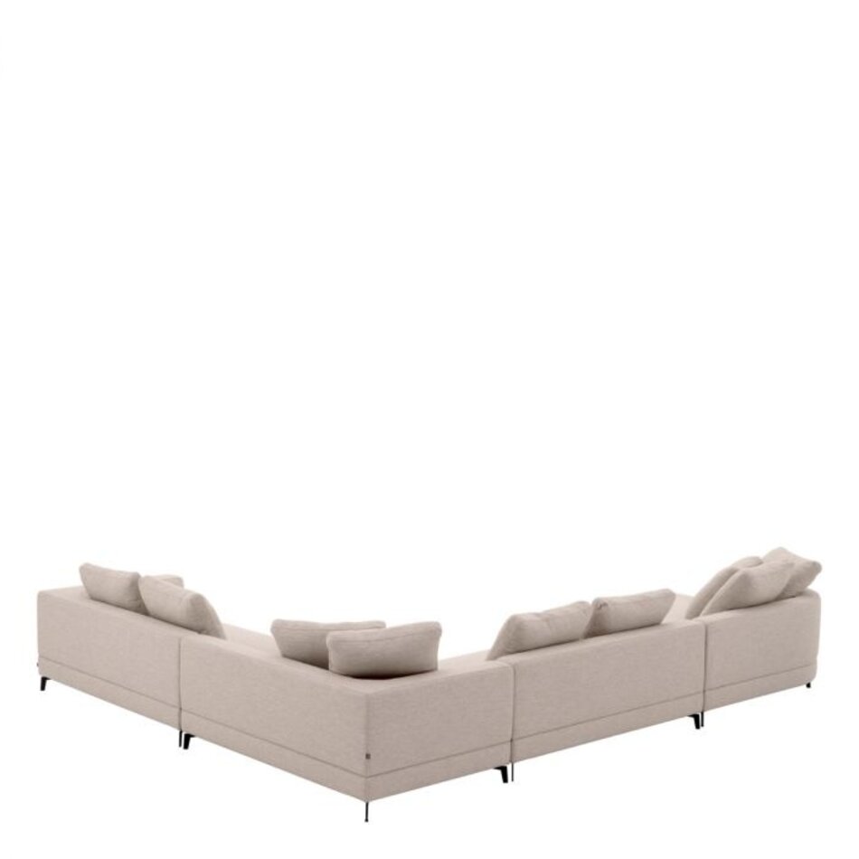 Eichholtz Sofa Moderno L - Aveiro Sand Black Feet - 65cm Eichholtz Sofa Moderno L - Aveiro Sand Black Feet - 65cm