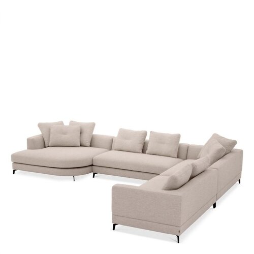 Eichholtz Sofa Moderno L - Aveiro Sand Black Feet - 65cm Eichholtz Sofa Moderno L - Aveiro Sand Black Feet - 65cm