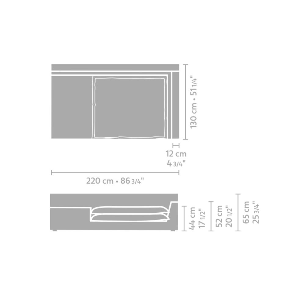 Linteloo Jan's New Sofa - element low with ottoman arm L/R 220 x 130 - Lino Fabric Linteloo Jan's New Sofa - element low with ottoman arm L/R 220 x 130 - Lino Fabric