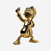Dagobert Duck Medium - 65cm - Gold - Holding Coin