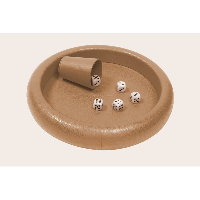 Hector Saxe Luxe Piste de Dés Cognac – Handgemaakte Leren Dobbelbaan met Alligatorprint | Frans Vakmanschap
