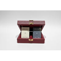 Luxury Leather Card Game | Crimson | Handmade French Design