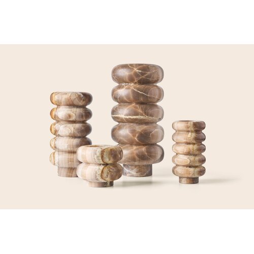 Zaconi Vase Veli Veined Soil - Onyx - Large (21.5W x 45H) Zaconi Vase Veli Veined Soil - Onyx - Large (21.5W x 45H)