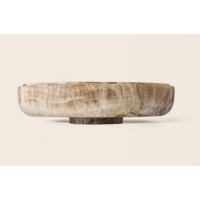 Bowl Funghi Halo Veined Soil - Onyx - Open or Closed (25.5W x 6.5H)