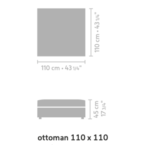 Linteloo Hamptons ottoman 110 x 110 - Fabric Cat PG3