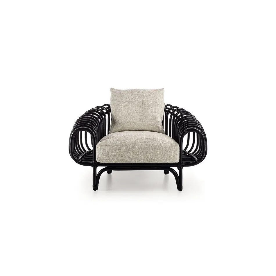 Frigerio Pan Armchair - Sculptural Design Armchair with Crafted Wickerwork